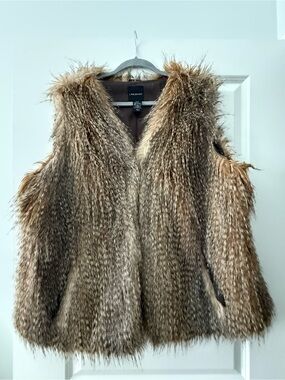 Lane Bryant Faux Fur Vest in Brown Tones